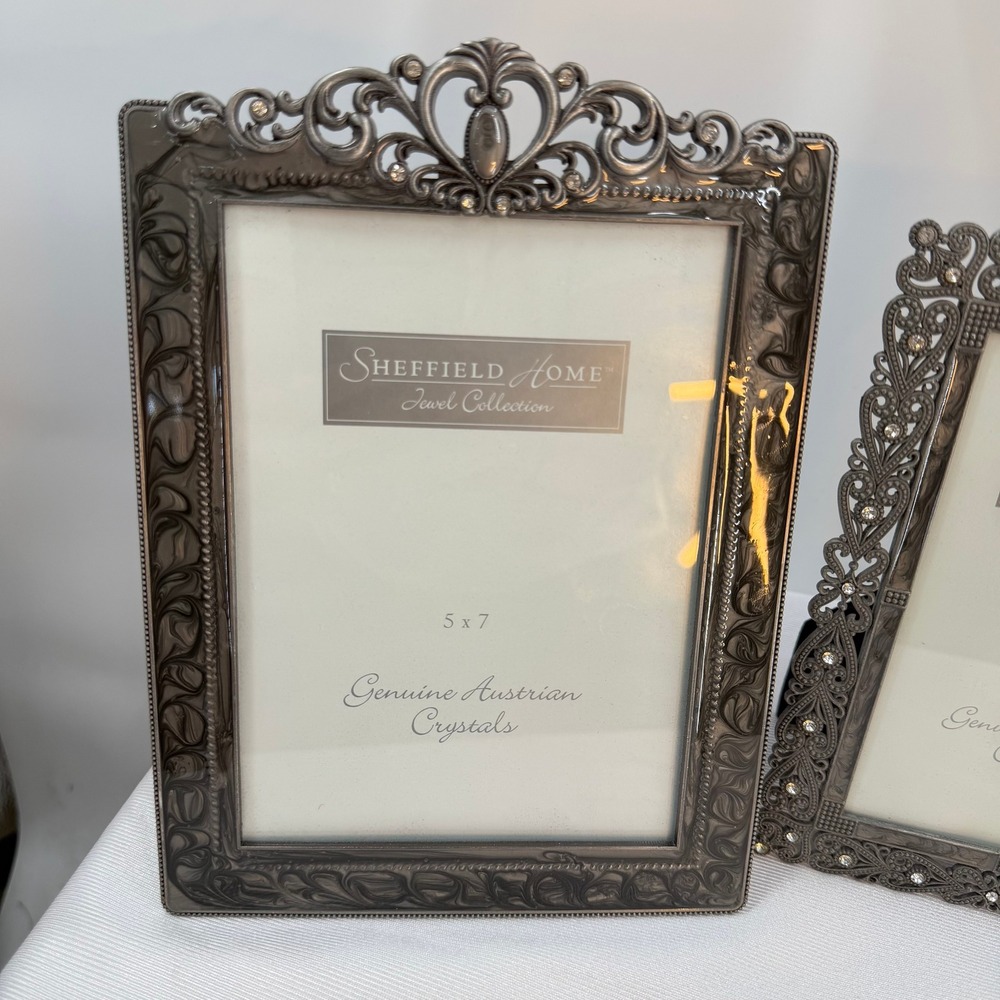 Sheffield Home Coquette Picture Frame Set Pewter Victorian Dark Academia 5x7 4x6 - Picture 3 of 15